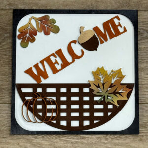Welcome Wood Autumn Sign - Indoor or Outdoor