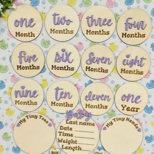 Baby Month Milestone Tags - Font 2 - Word Numbers